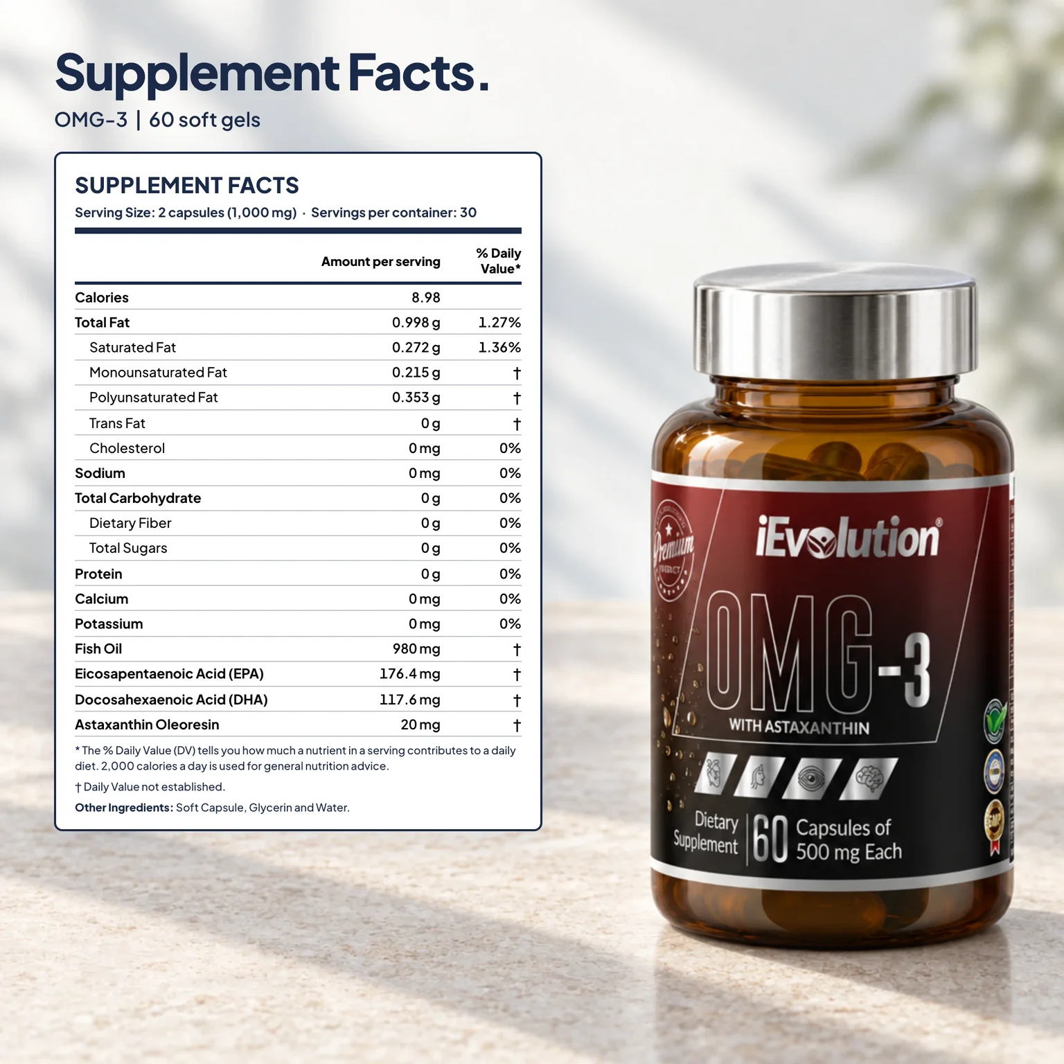 OMG-3 supplement facts label
