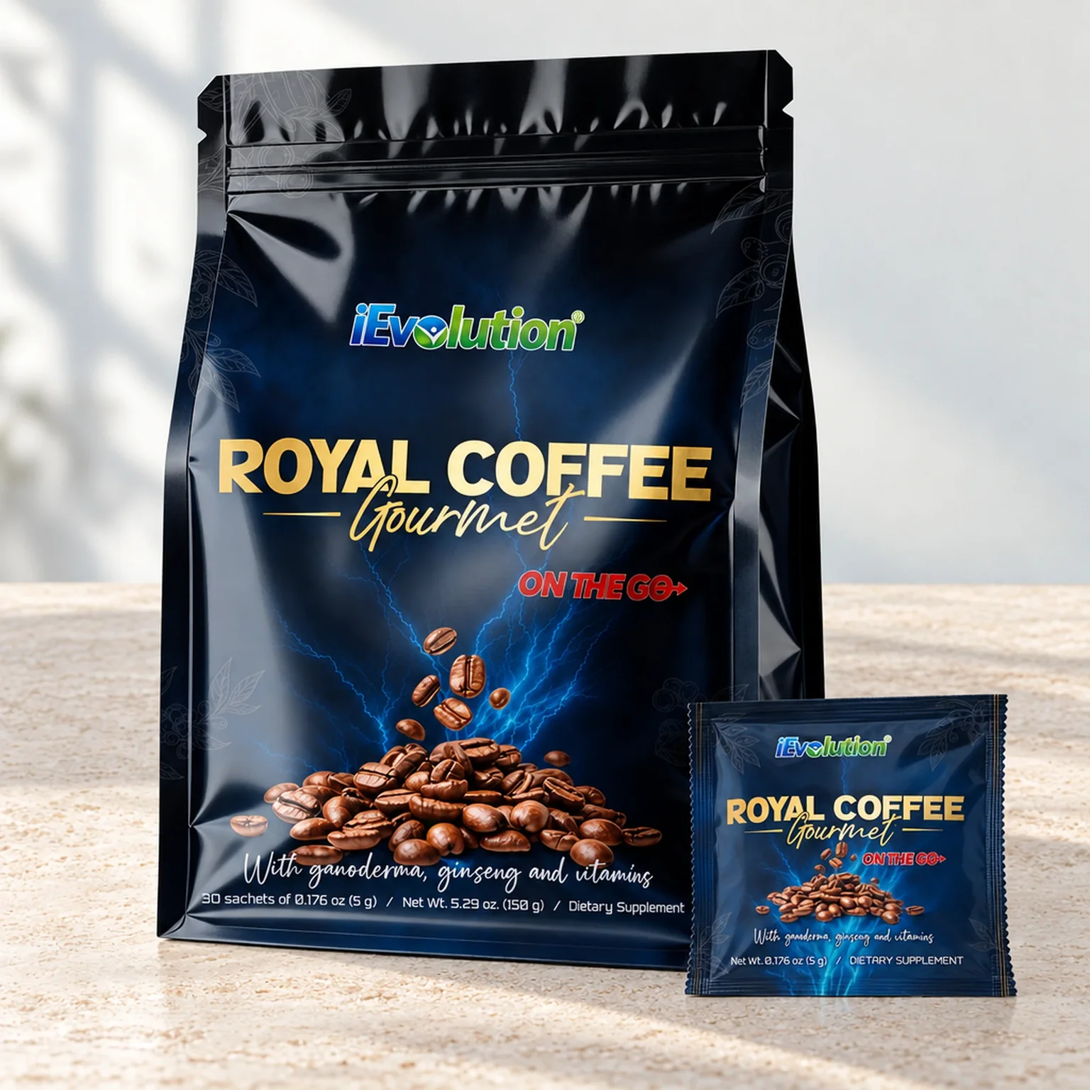 Royal Coffee Gourmet On The Go on a kitchen counter