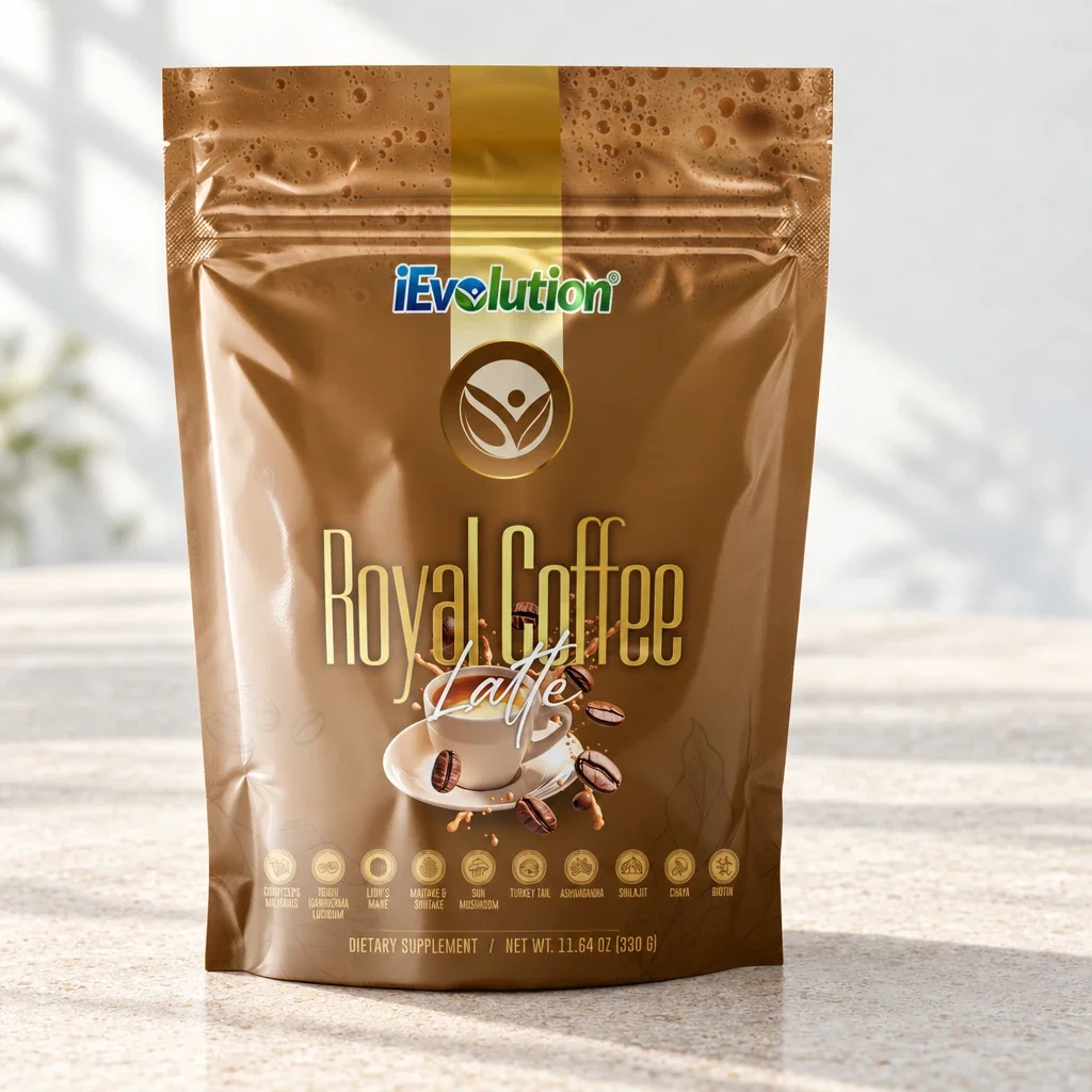 Royal Coffee Latte Caramel on a kitchen counter